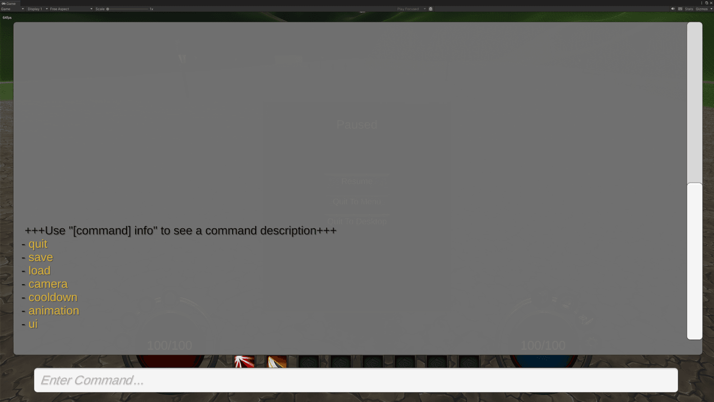 In-game command window