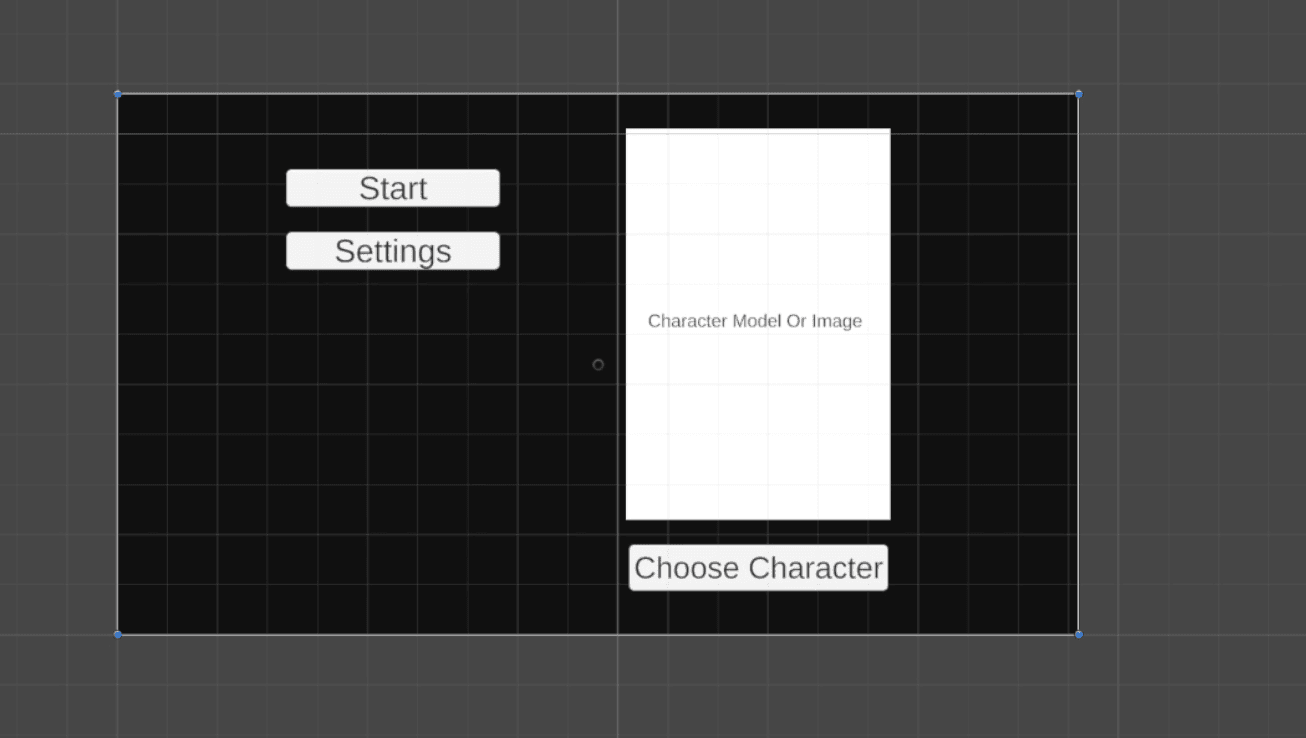 Early main menu design